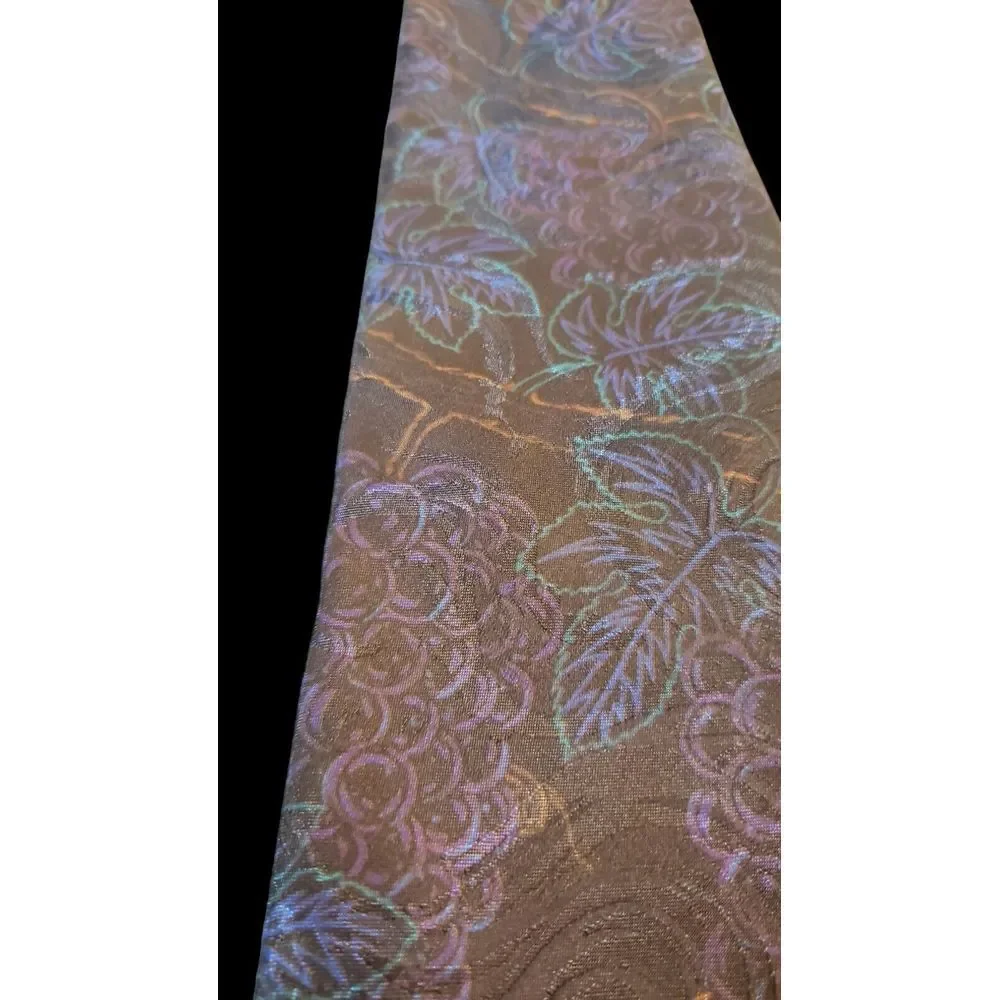 D'EM CRAZY The Winery Vintage 90s 1993‎ Tie Necktie Grapes Wine Black